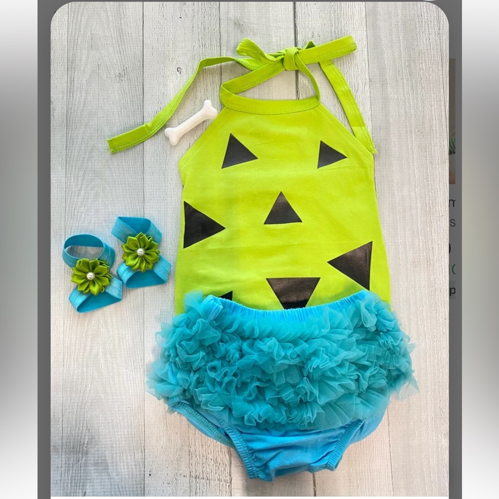 Pebbles Baby Costume - Handmade - Flintstones